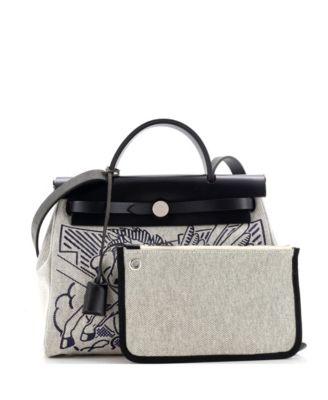 Pre-Owned Hermes 31 Herbag Zip Pegase Pop Toile and Leather