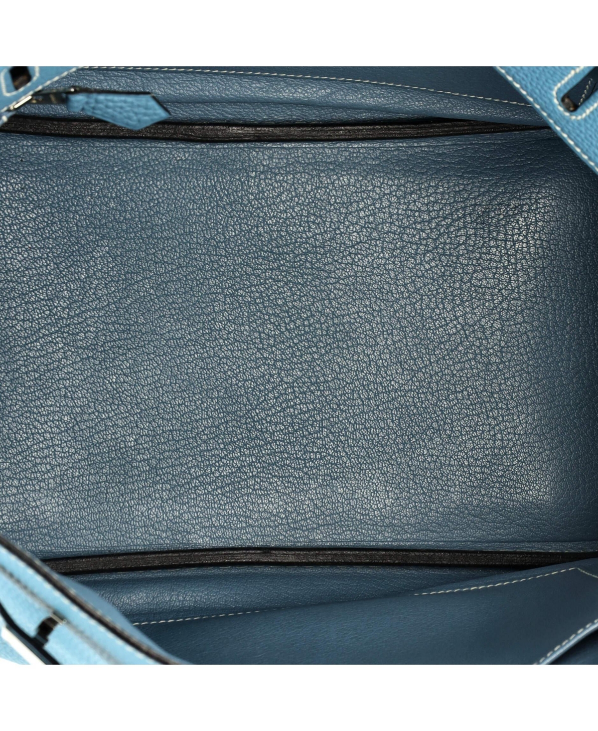 Pre-Owned Hermes Birkin Handbag Blue Togo with Palladium Hardware