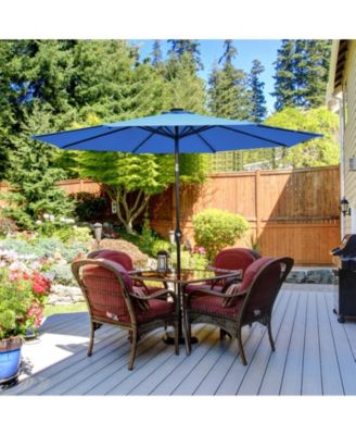 10 Feet Outdoor Patio Umbrella with Bright Solar LED Lights