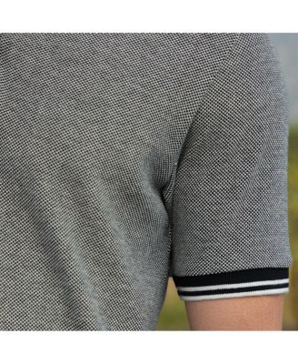 Men's Onyx Black Duo-Hue Knit Polo T-Shirt