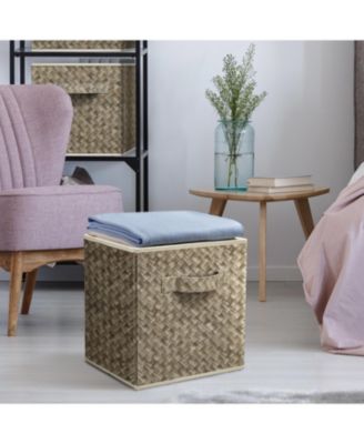 11 Inch Foldable Fabric Storage Cube Bin with Handles - for Organizing Pantry, Closet, Nursery, Playroom, & More