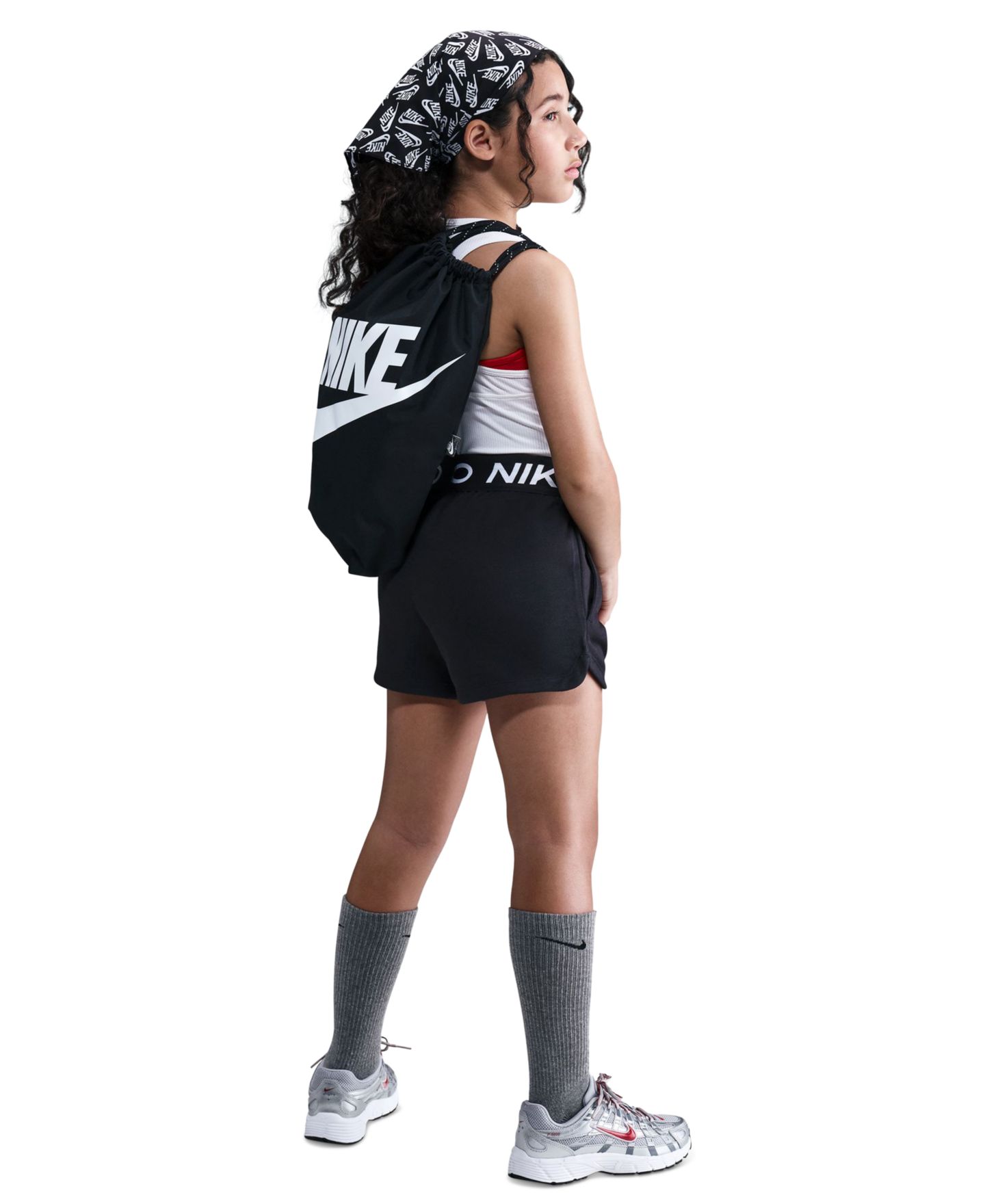 Шорты Nike Pro Fleece Dri-FIT Shorts для девочек, цвет: Чёрный — фото 4