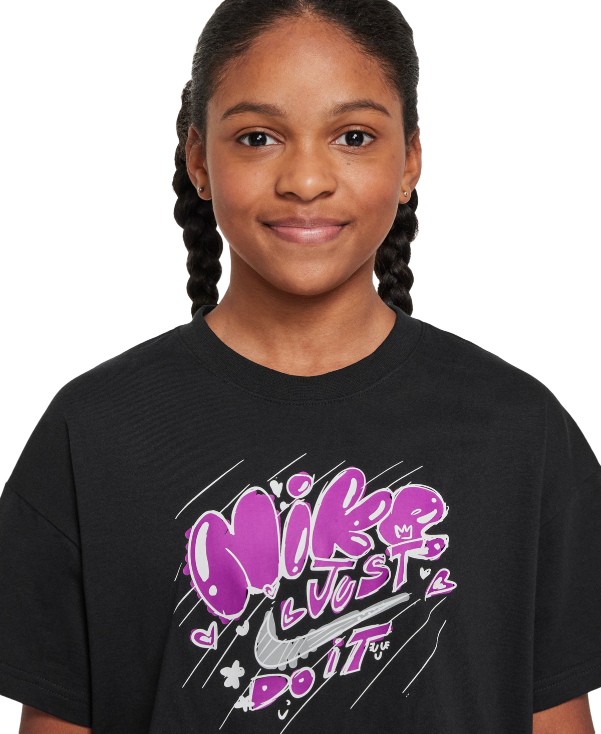 Nike Kids' Doodle Cotton Graphic T-shirt In Black