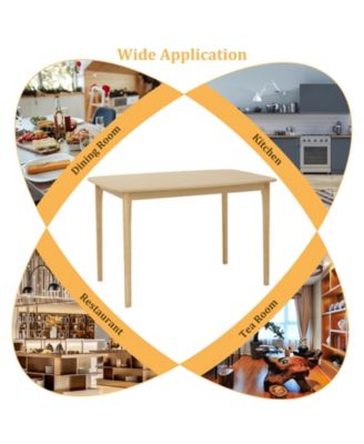 48 Inch Solid Wood Dining Table with Rubber Wood Supporting Legs for Kitchen Dining Room 