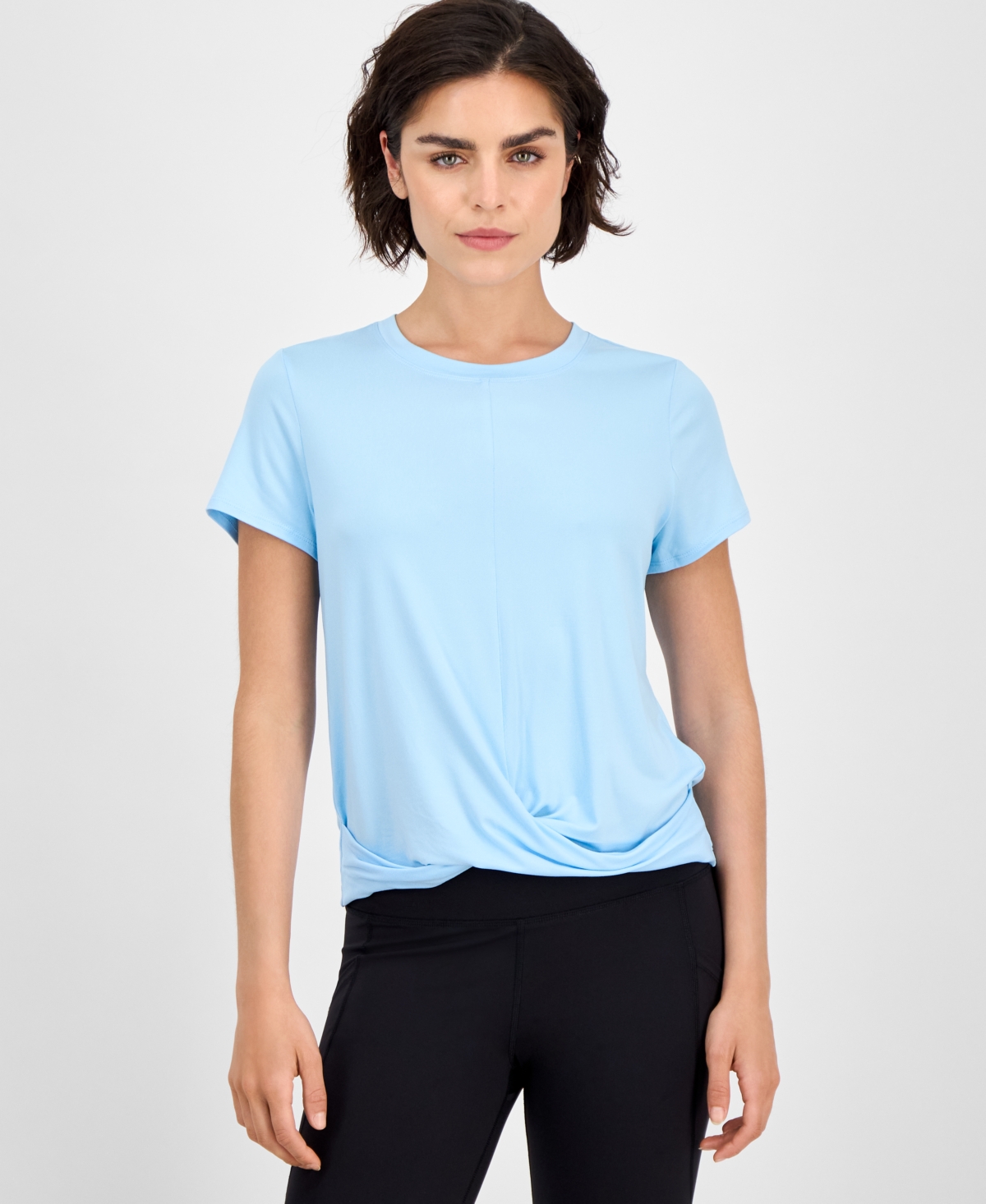 Id Ideology Women's Twist-front Performance T-shirt, Created For Macy's