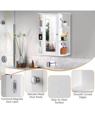 Bathroom Single Door Shelves Wall Mount Cabinet with Mirror