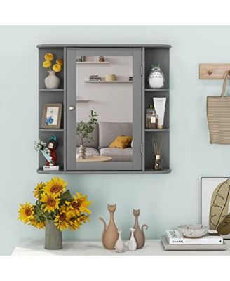 Wall-Mounted Bathroom Mirror Cabinet with Storage Shelves