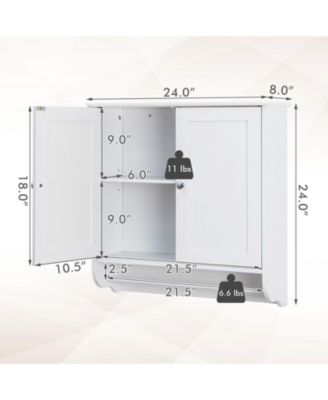 Wall Mounted Bathroom Storage Medicine Cabinet with Towel Bar