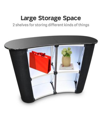 InstaHibit 10x8 Ft Pop Up Backdrop Booth Stand w/ Portable Podium Table Counter