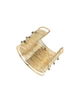 Metallic Ribbed Wire Statement Bracelet