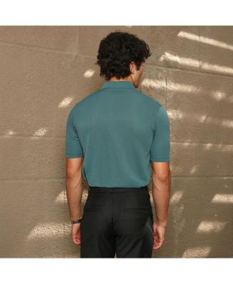Men's Emerald Green Warp-Tactile Polo T-Shirt