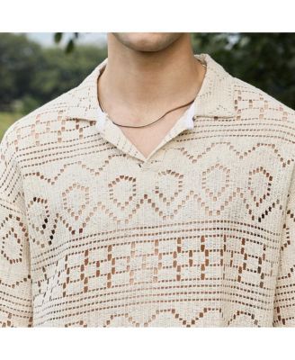 Men's Off-White Bohemian Oversized Polo T-Shirt