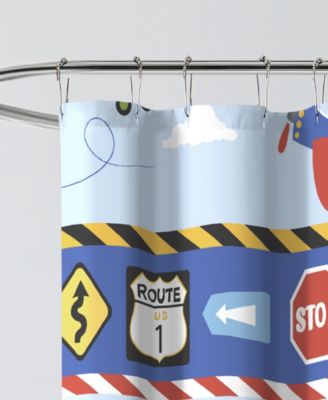 Dream Factory Trains and Trucks V2 72" x 72" Shower Curtain