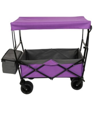 Collapsible Wagon with Canopy & All-Terrain Wheels (Purple)