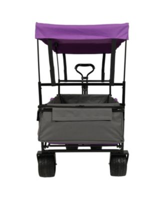 Collapsible Wagon with Canopy & All-Terrain Wheels (Purple)