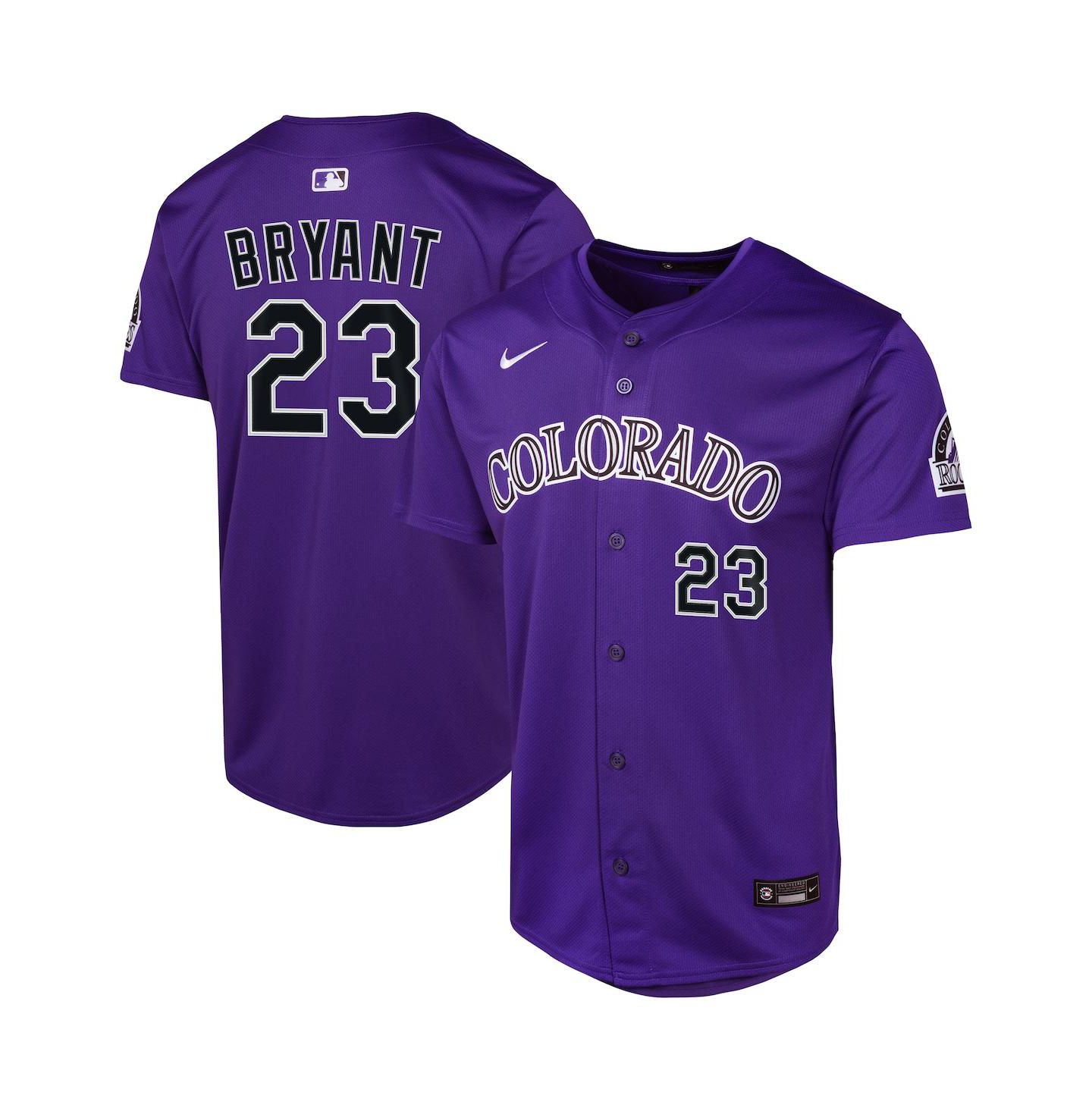 Детский топ Nike Kris Bryant Purple Colorado Rockies Alternate Limited Player Jersey — фото 1