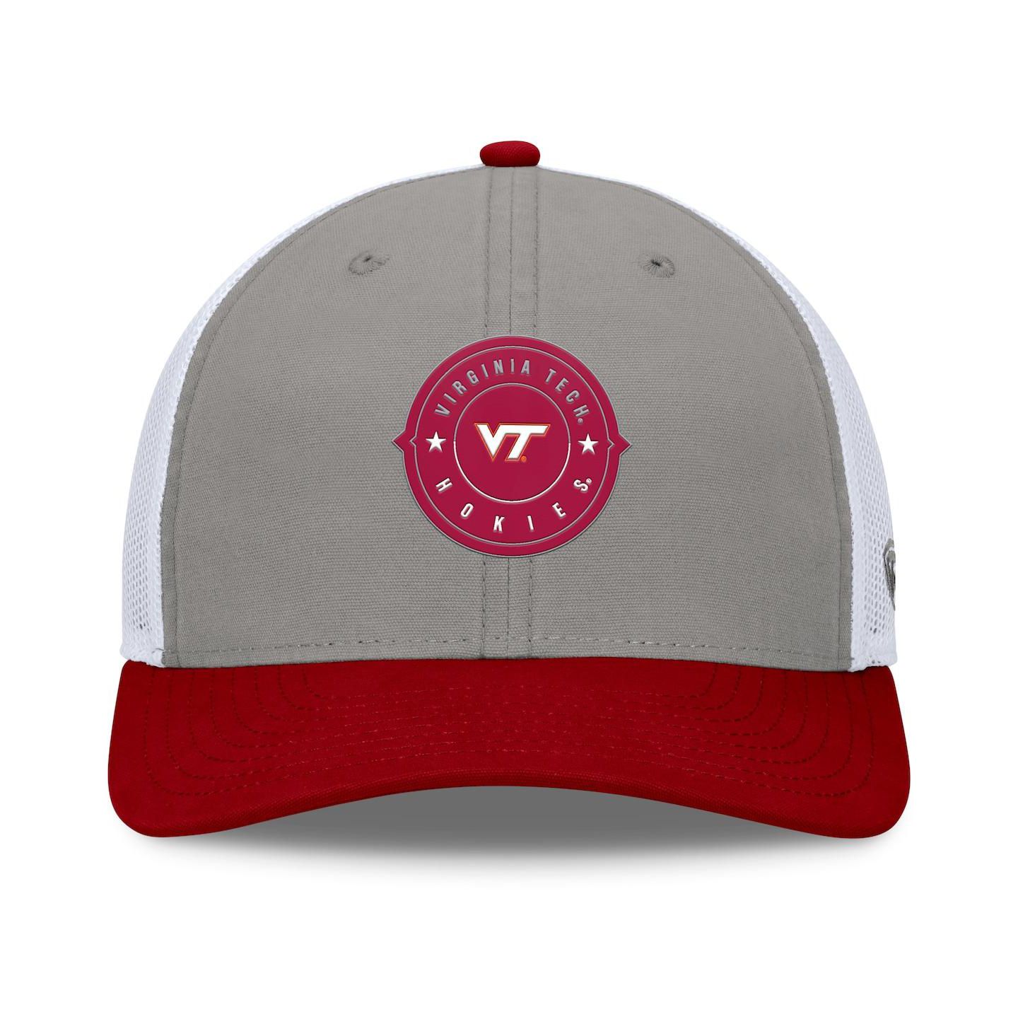 Мужская кепка Top of the World Gray/Maroon Virginia Tech Hokies Rob Trucker Adjustable Hat — фото 2