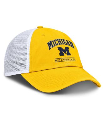 Men's Maize/White Michigan Wolverines Club Trucker Adjustable Hat