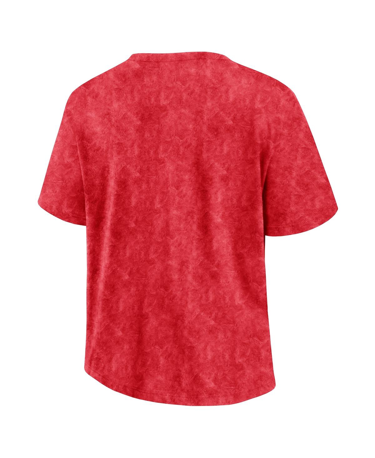 Fanatics Women's Red Washington Capitals Faded Wash T-shirt In Red