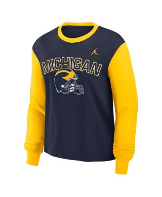Women's&nbsp;College Navy Michigan Wolverines Boxy Long Sleeve T-Shirt