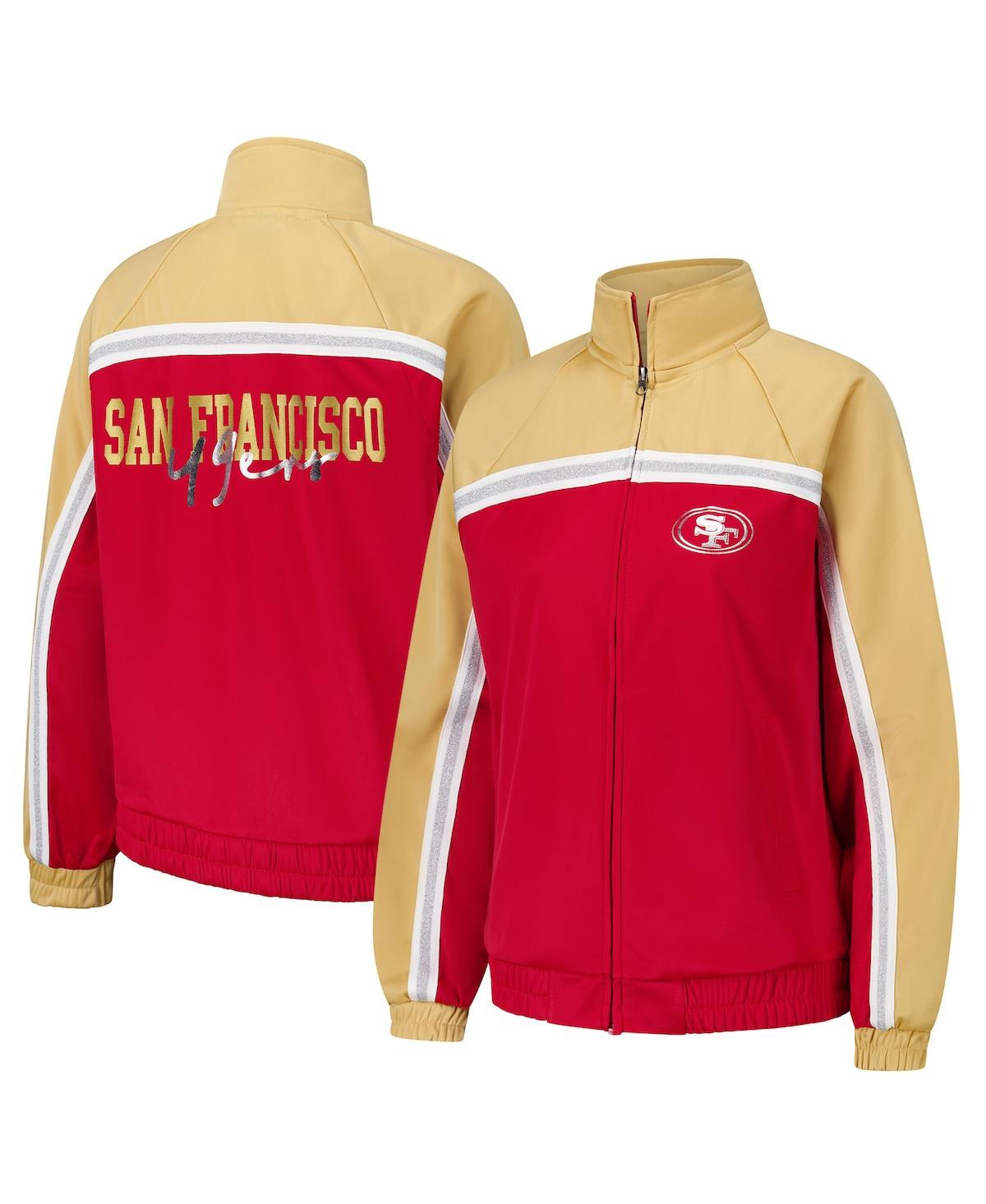 Shop G-iii 4her By Carl Banks Women's Scarlet San Francisco 49ers Post Game Full-zip Track Jacket
