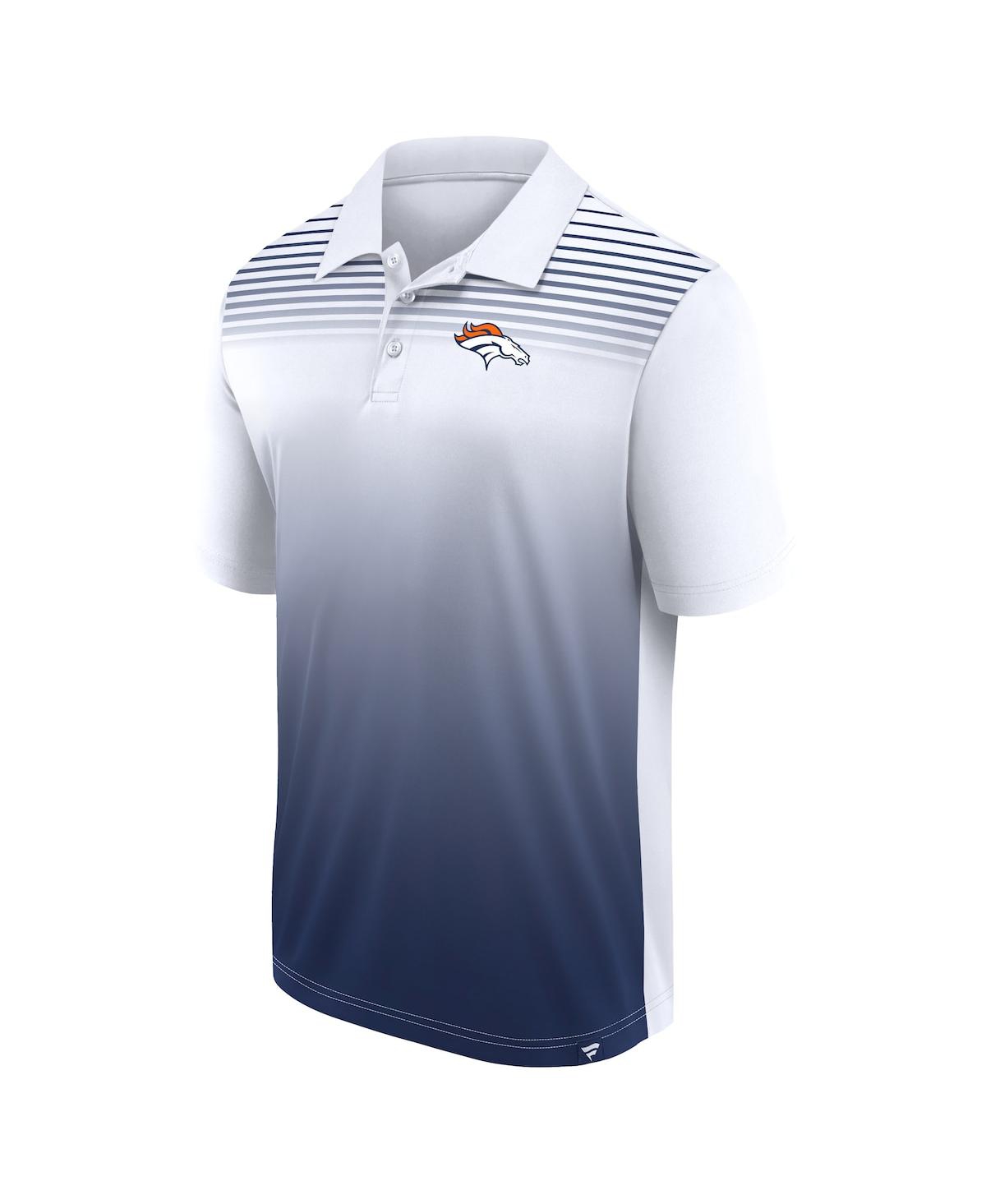 Logo Athletic Men's White/navy Denver Broncos Sandlot Game Polo Shirt