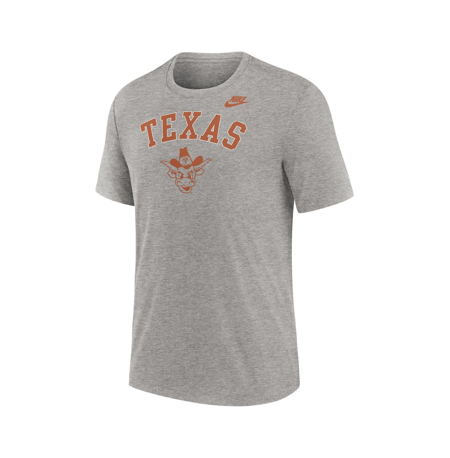 Мужская футболка Nike Heather Gray Texas Longhorns Legacy Arch Tri-Blend — фото 2
