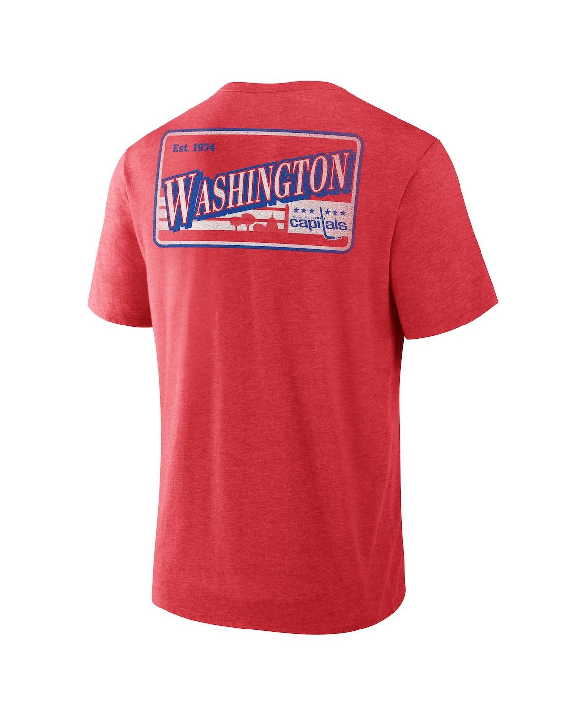 Fanatics Men's Heather Red Washington Capitals Fan Lanes Tri-blend T-shirt