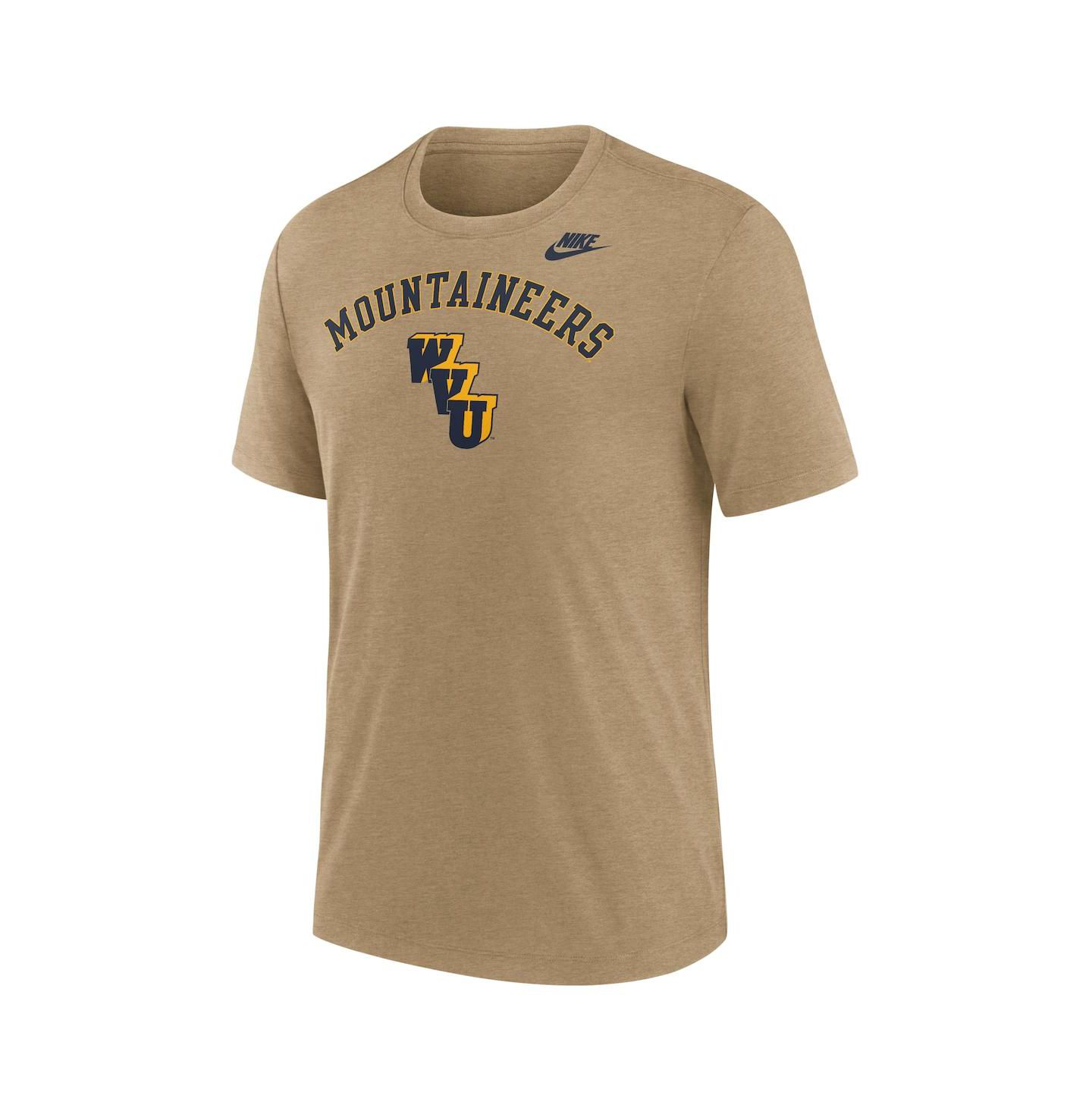 Мужская футболка Nike Heather Light Brown West Virginia Mountaineers Legacy Arch Tri-Blend — фото 2