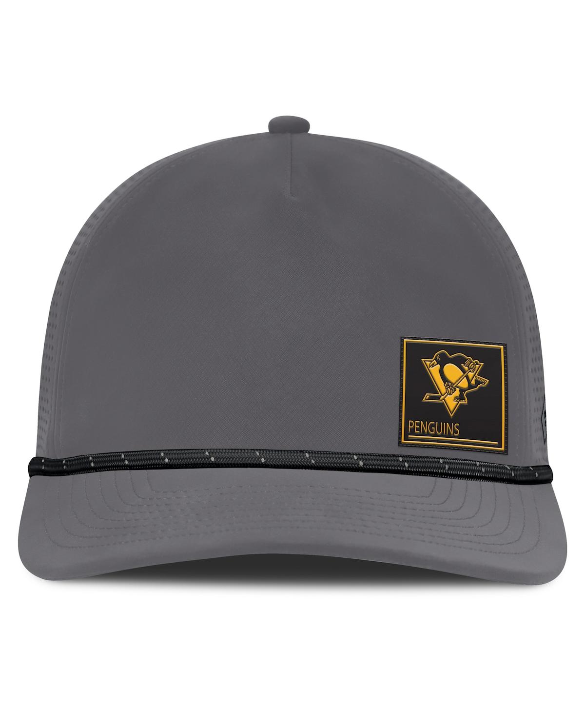 Fanatics Men's Gray Pittsburgh Penguins Captain Rope Adjustable Hat