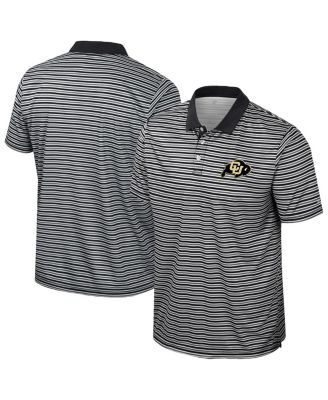 Colosseum - Men's Black Colorado Buffaloes Striped Polo Shirt