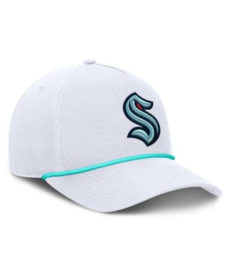 Men's White Seattle Kraken Rope A-Frame Adjustable Hat