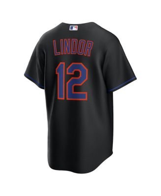 Men's Francisco Lindor Black New York Mets Alternate Replica 2.0 Player Jersey