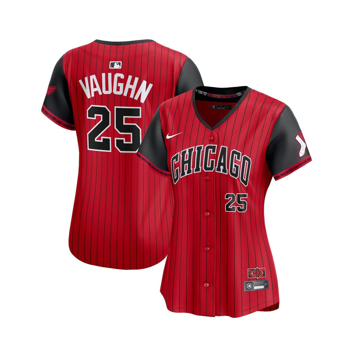 Женский топ Nike Andrew Vaughn Red/Black Chicago White Sox 2025 City Connect Limited Player Jersey — фото 1