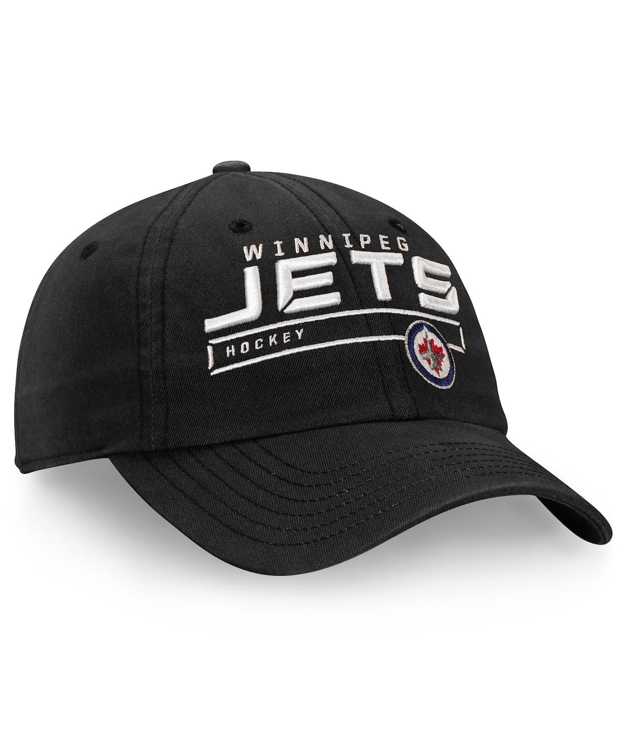 Fanatics Men's Black Winnipeg Jets Authentic Pro Rinkside Fundamental Adjustable Hat