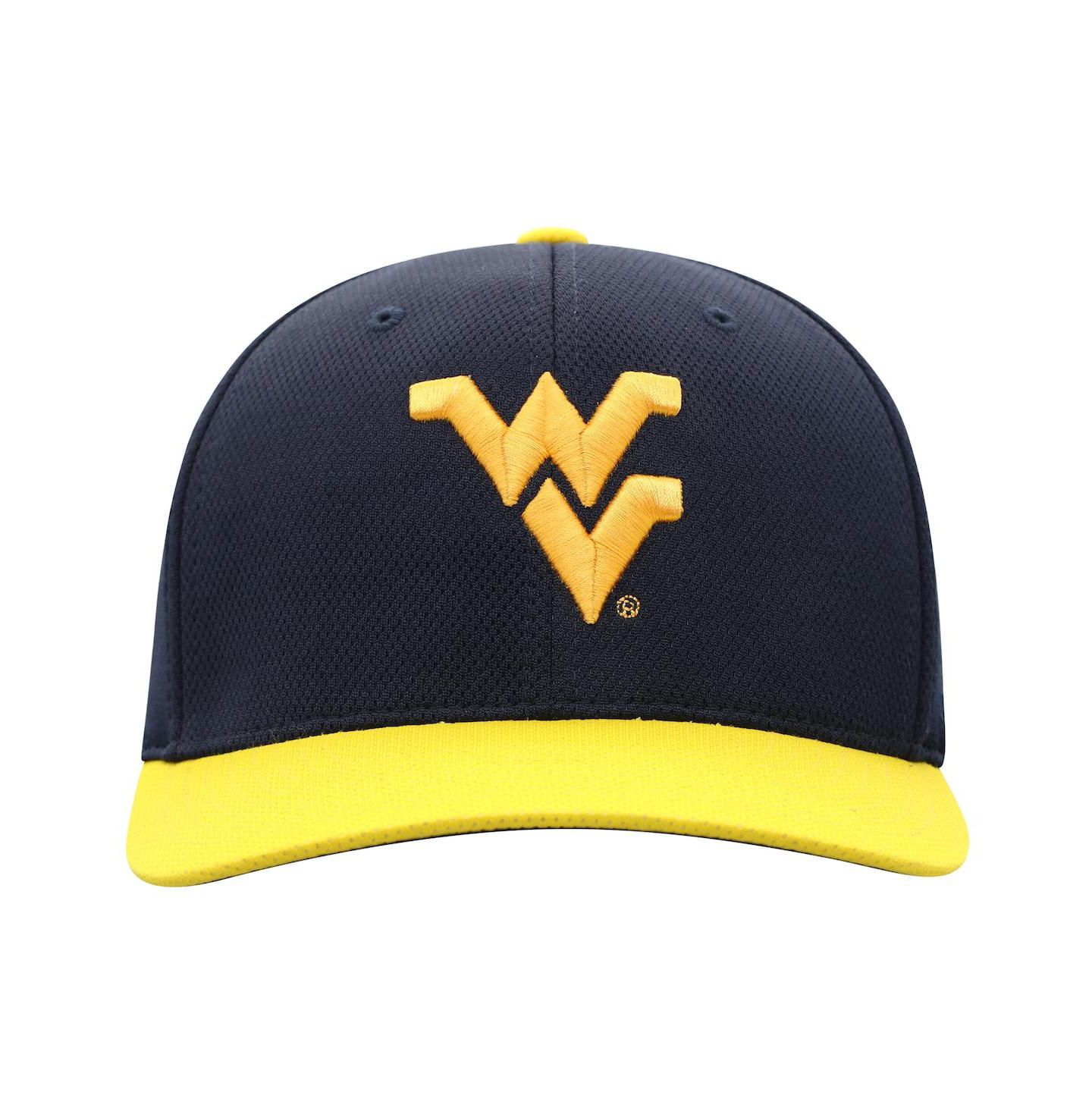 Мужская кепка Top of the World True Navy West Virginia Mountaineers Reflex Two-Tone Flex Hat — фото 1