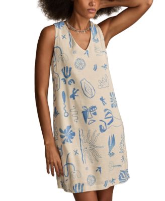 Women's Printed Sleeveless Mini Shift Dress