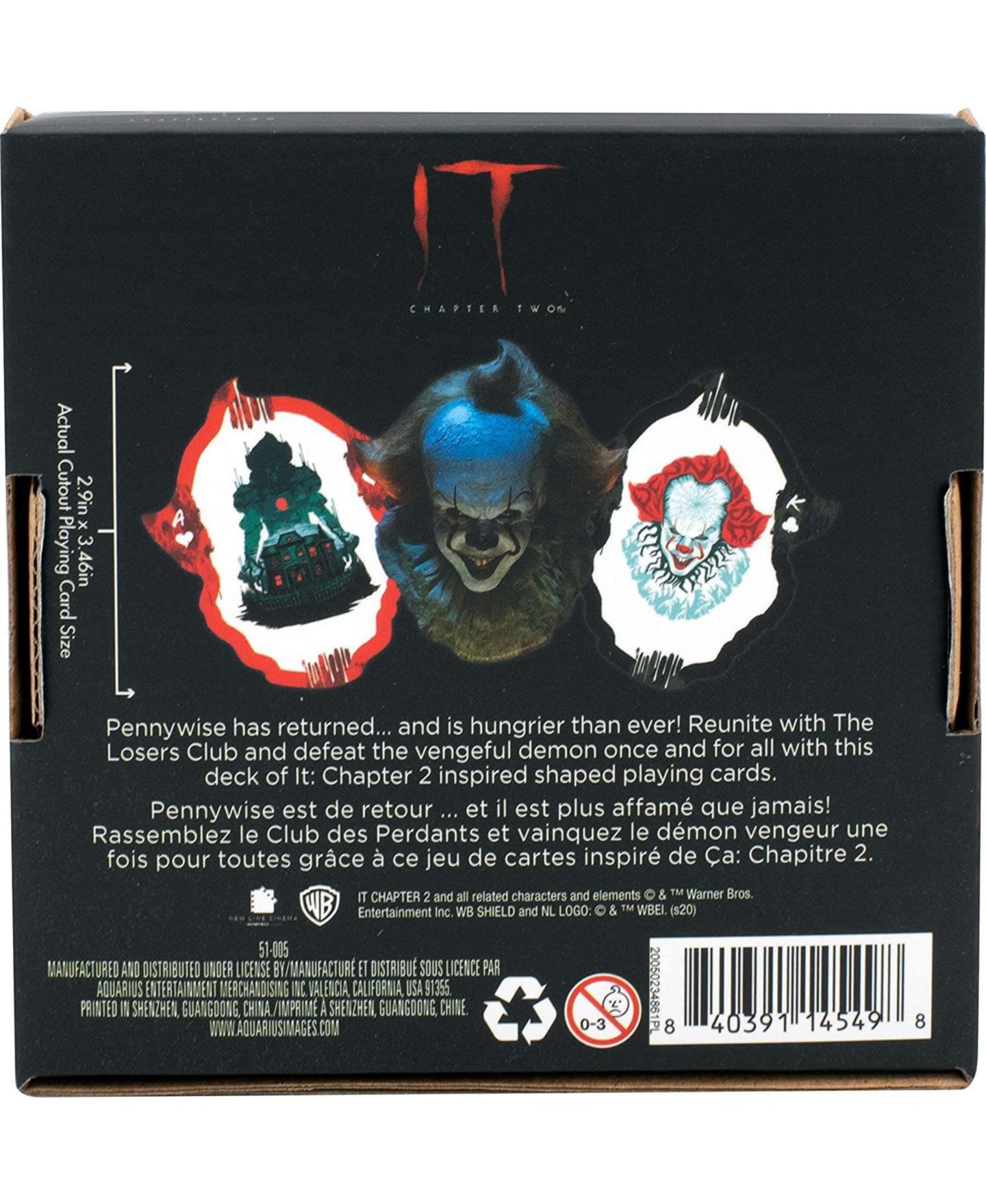 Детские игрушки NMR Distribution It: Chapter 2 Pennywise Shaped Playing Cards, 54 Cards, Ages 17+ — фото 3