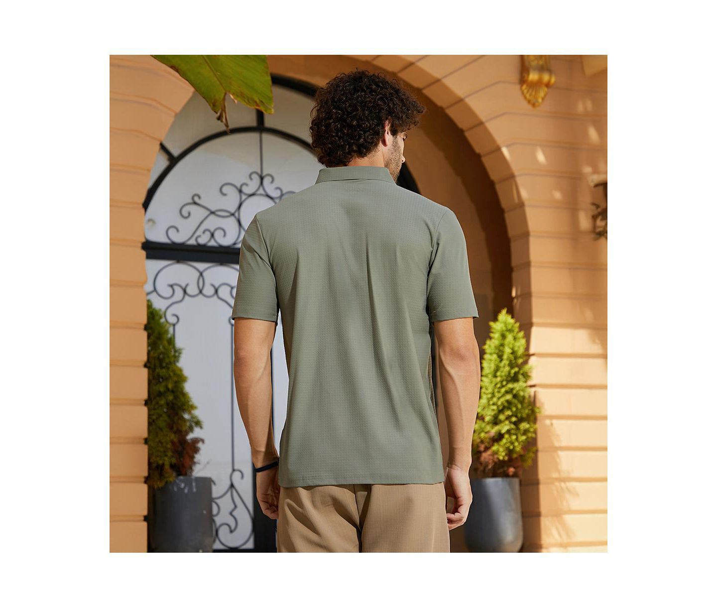 Мужская футболка Cahoot Campus Sutra Olive Green Seamless Cuboid Polo, цвет: Зелёный — фото 5