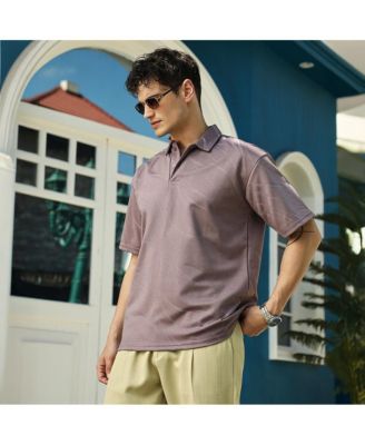 Men's Pastel Purple Scratch-Tactile Polo T-Shirt