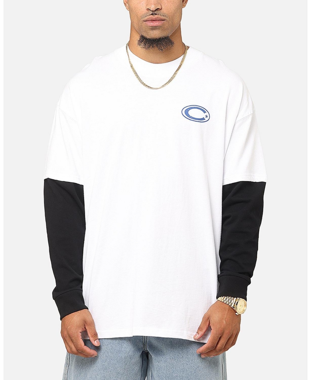 Men's C-Star Long Sleeve T-Shirt - White/black