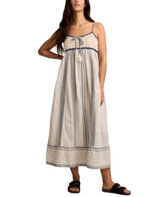 Lucky Brand - Women's Crochet Bodice Cotton Maxi Dress
