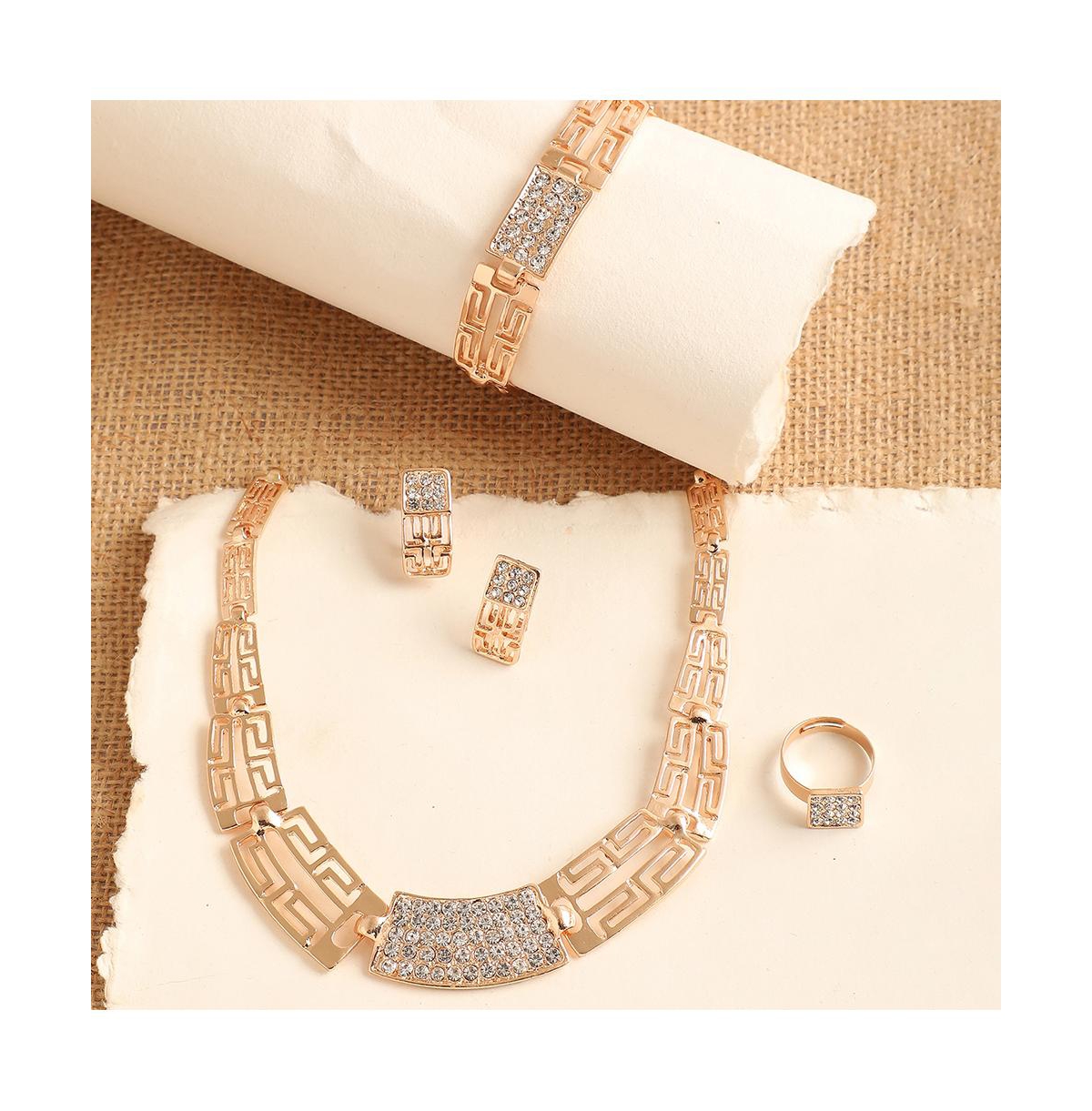Sohi Gold-plated Stones Jewellery Set