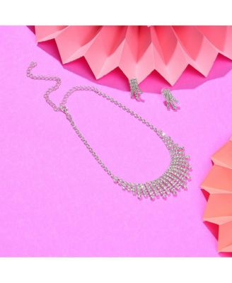 Silver-Plated Stone Jewellery Set