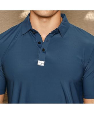 Men's Navy Blue Seamless Solid Polo T-Shirt