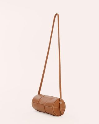 Women's Woven Leather Barrel Bag, Created for Macy's