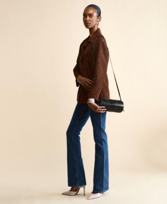 Women's Woven Leather Barrel Bag, Created for Macy's