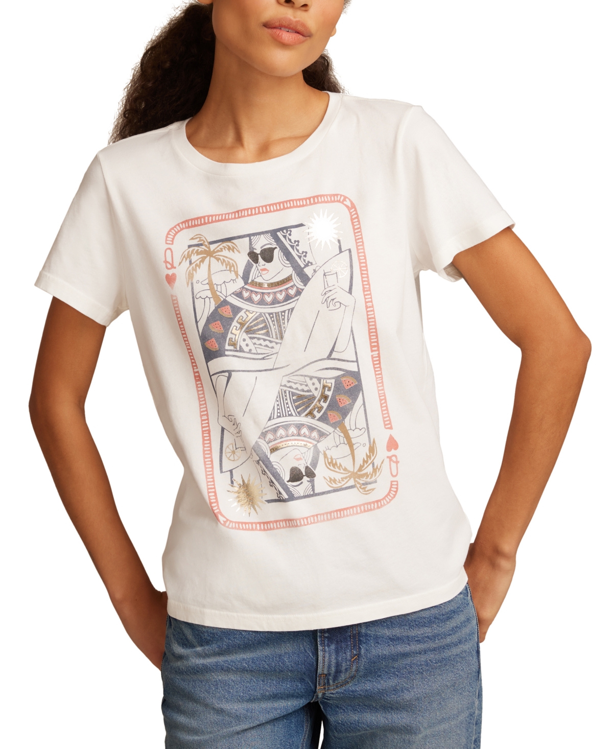 Women's Surf Queen Cotton Classic Crewneck T-Shirt - Marshmallow