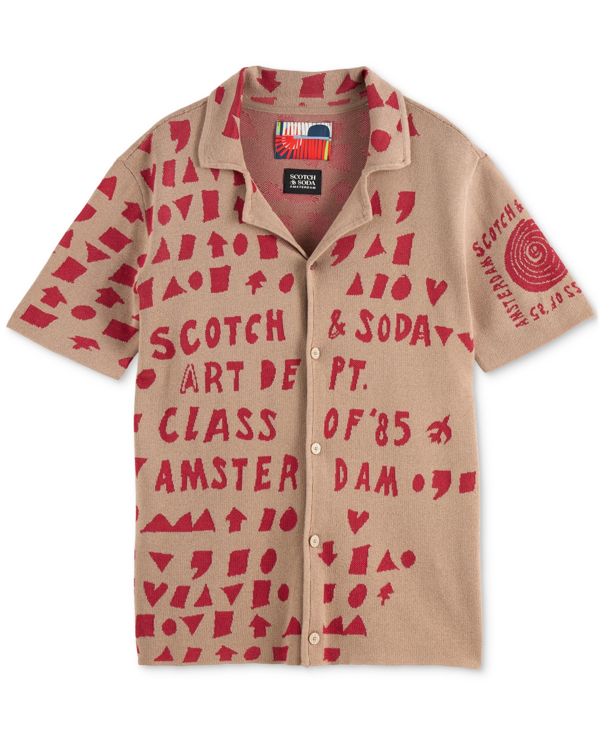 Scotch & Soda Men's Jacquard Text Logo Shirt
