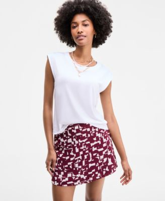 Women's Geo Puzzle Print A-Line Mini Skirt, Exclusively at Macy's
